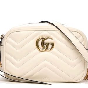 Gucci GG Marmont Crossbody Matelasse Mini White